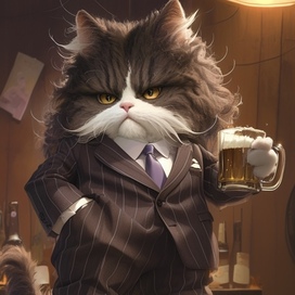 Персонаж кот в баре 