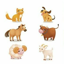 иллюстрация животных для детской книги сельские зверята
