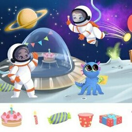 головоломка детская иллюстрация поиск предметов космос 