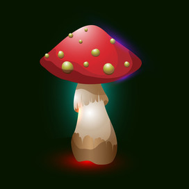 Волшебный гриб, векторная иллюстрация