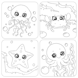 Эскизы для иллюстраций "Морские обитатели"