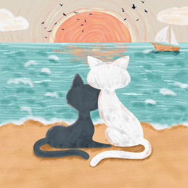 Коты влюбленные в море