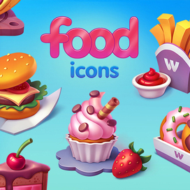 Иконки продуктов питания для экрана меню