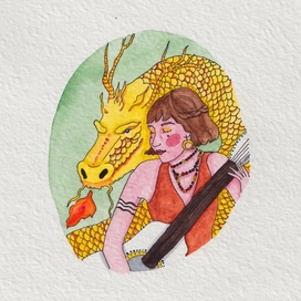 Girl and dragon 