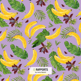 Тропический принт с бананами
