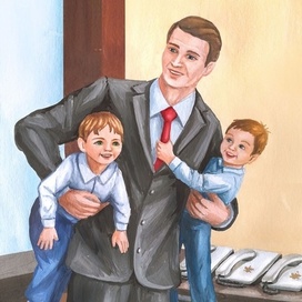 Иллюстрация президент и дети