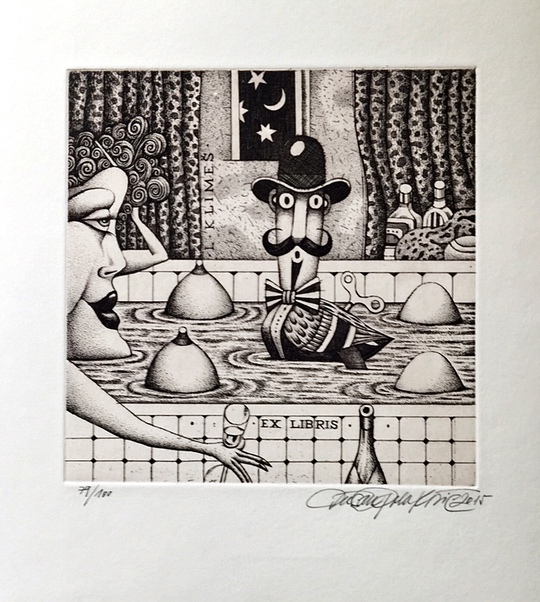 Эстамп сюрреализм Dušan Polakovič Словакия