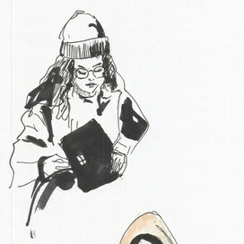 девушки и шапка