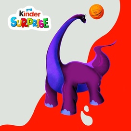 Персонаж Брахиозавр для концепт проекта для бренда Kinder сюрприз