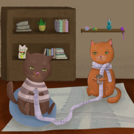 Котики готовятся к осени, забавно