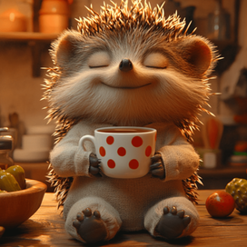 Милый осенний ёжик