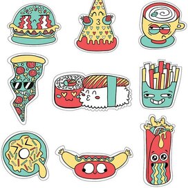 Fast food stickers