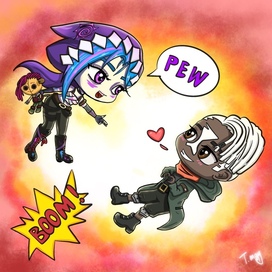 Аркейн 💙💚 персонажи Джинкс и Экко