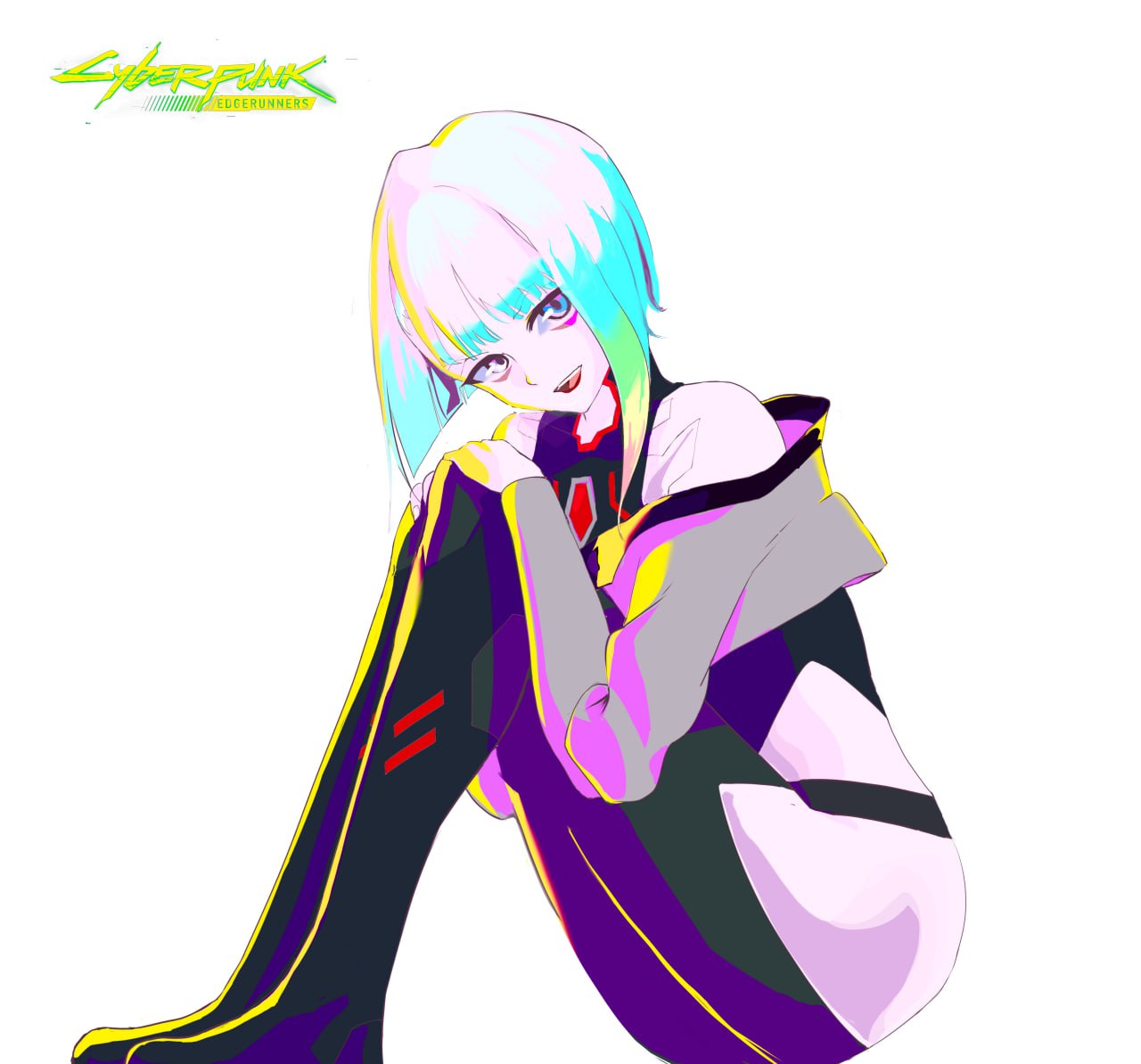 Девушка из аниме: "Cyberpunk Edgerunners" фанарт