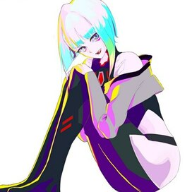 Девушка из аниме: "Cyberpunk Edgerunners" фанарт