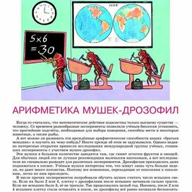 Мушки-Дрозофилы. Ироничная иллюстрация.Юмор.Иллюстрация для детского познавательного журнала-"А почему?" Рубрика: "Про братьев наших меньших". Редактор попросил нарисовать  мух в учебном классе за партами, для детского журнала.Чтобы было забавно и был интерес к статье.