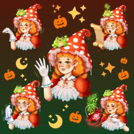 Стикерпак Хэллоуин с Ведьмой