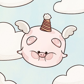 Открытка со свинкой