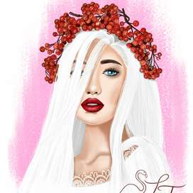 Девушка в рябиновом венке