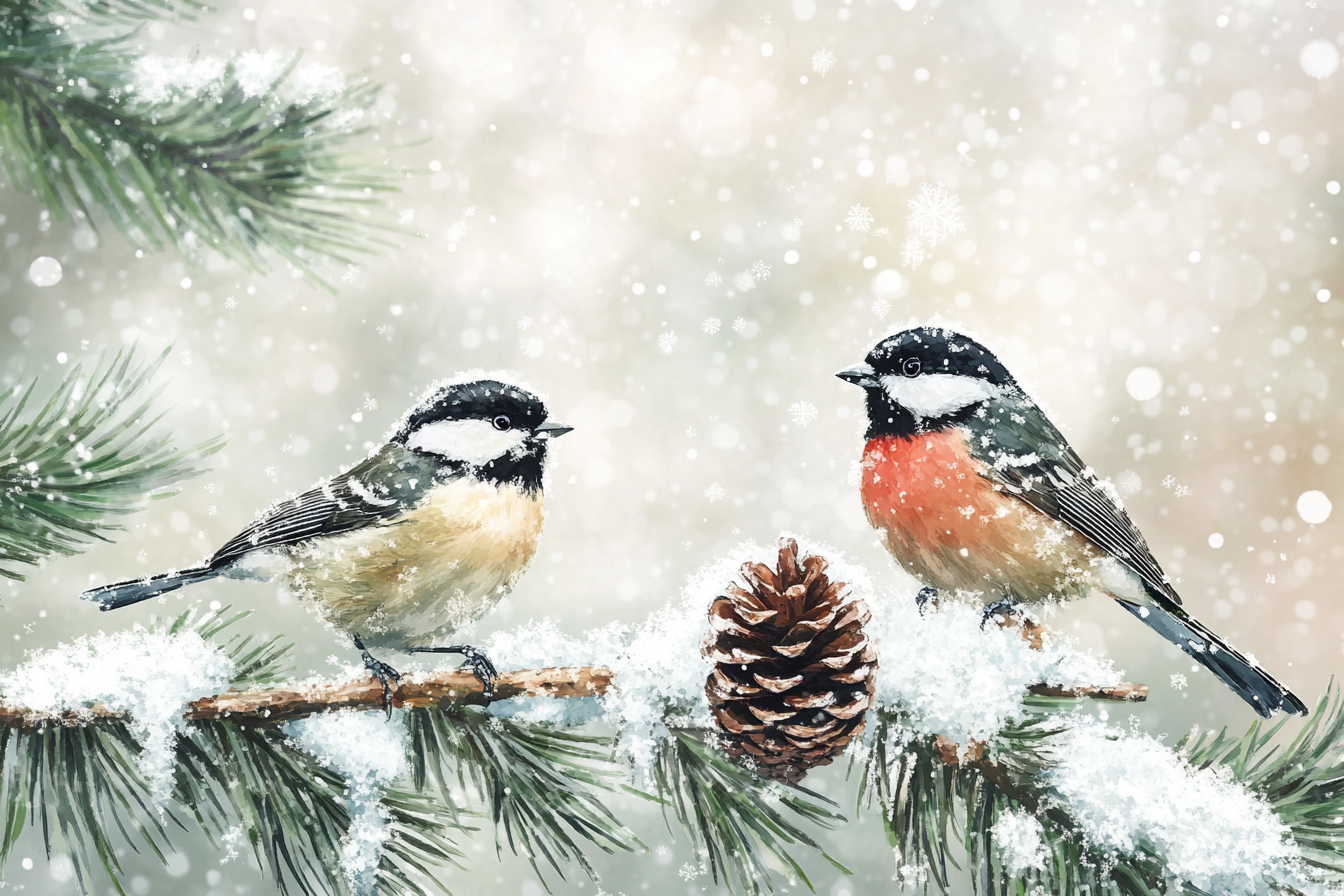 Синица и снегирь