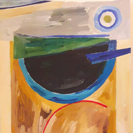 Абстрактная композиция с полукругом 