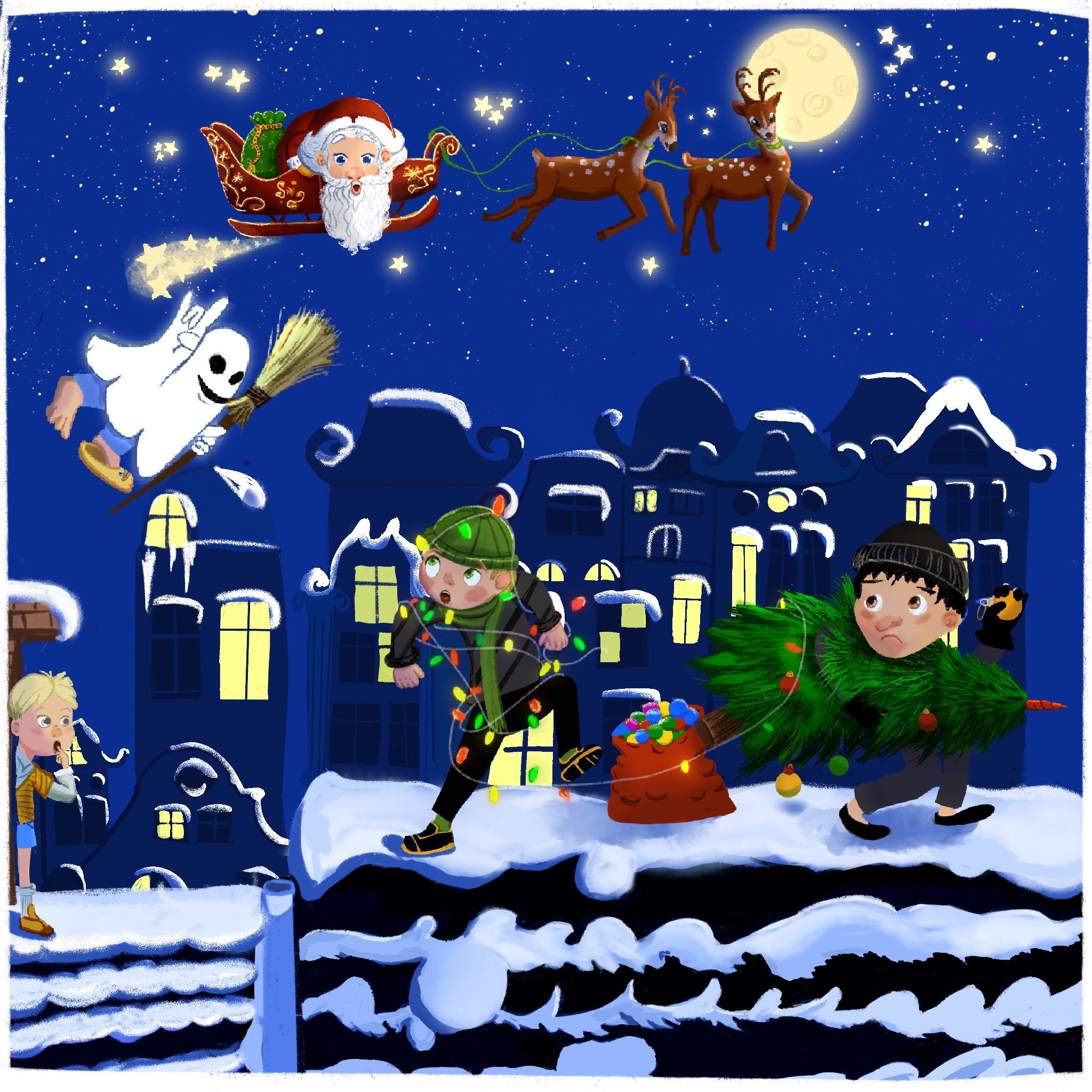 Карлсон и воры на крыше