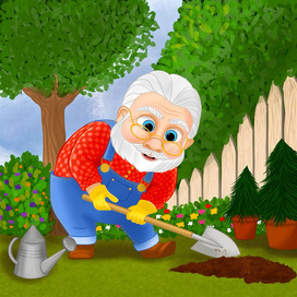 Дед Мороз стал садовником