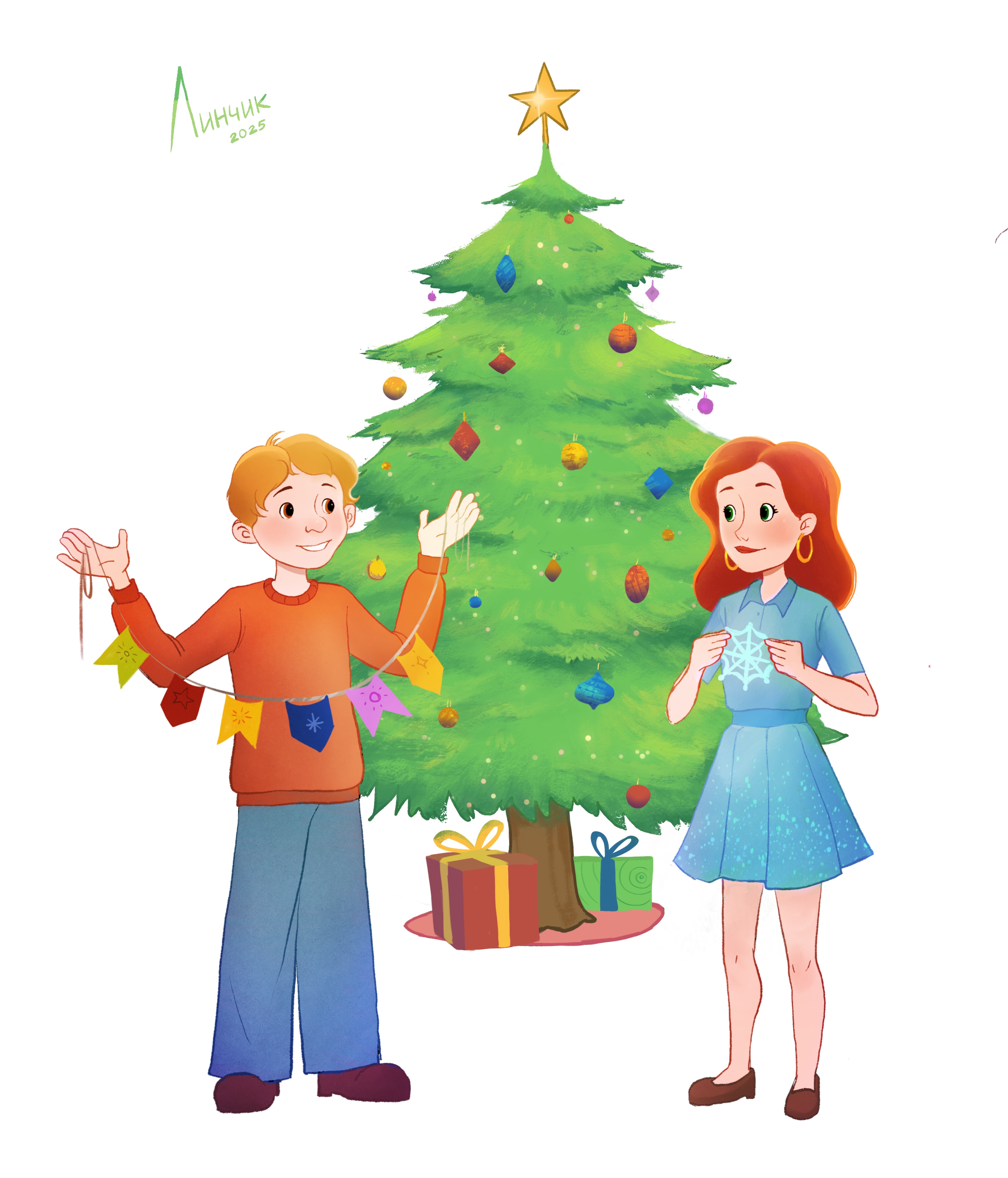 Новогодняя детская иллюстрация