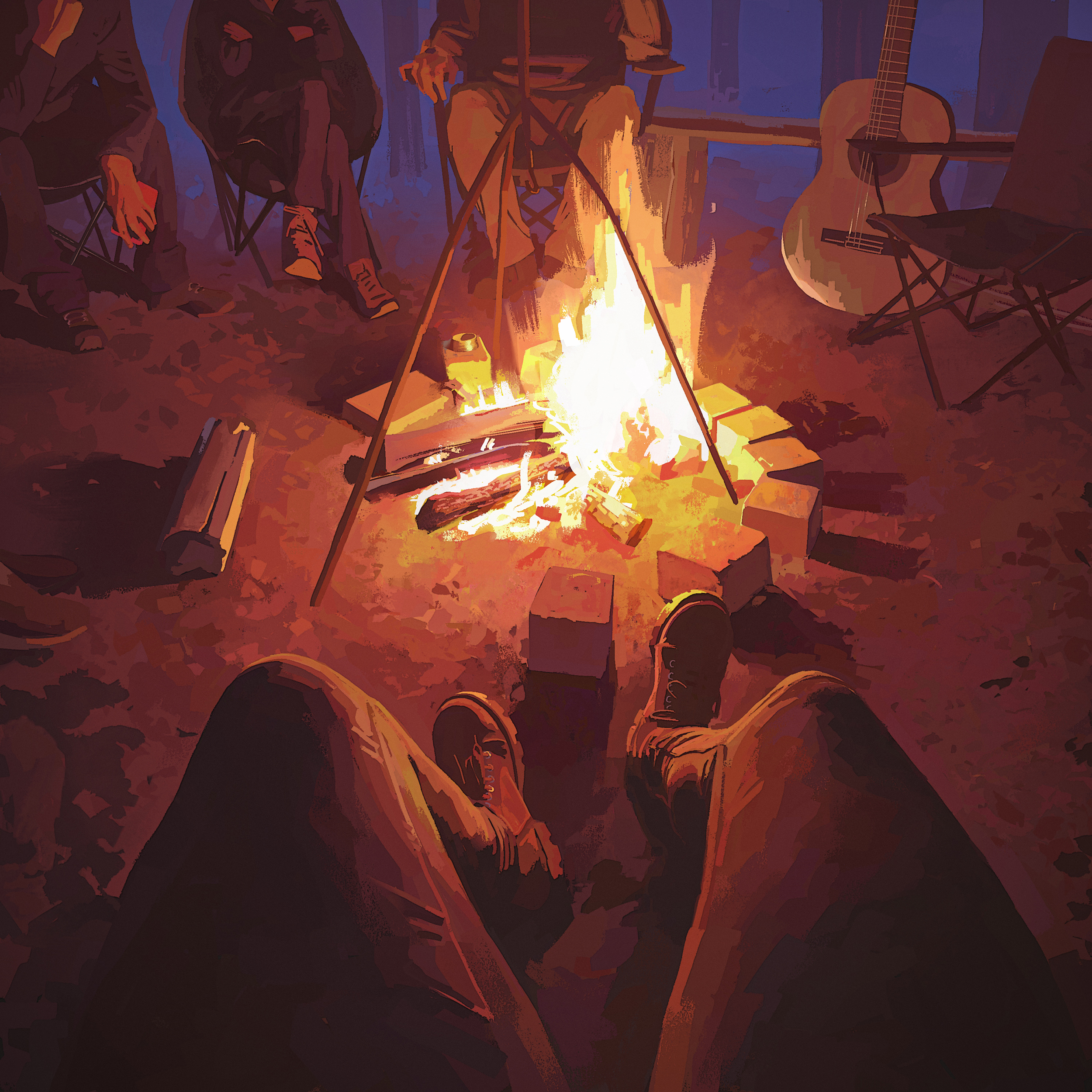 Искры от костра