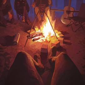 Искры от костра