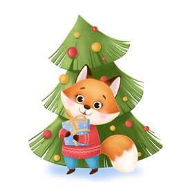 Новогодняя иллюстрация для открытки