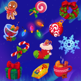 2D пропсы на рождественскую тематику