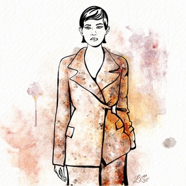 Женский close up в смешанной технике 