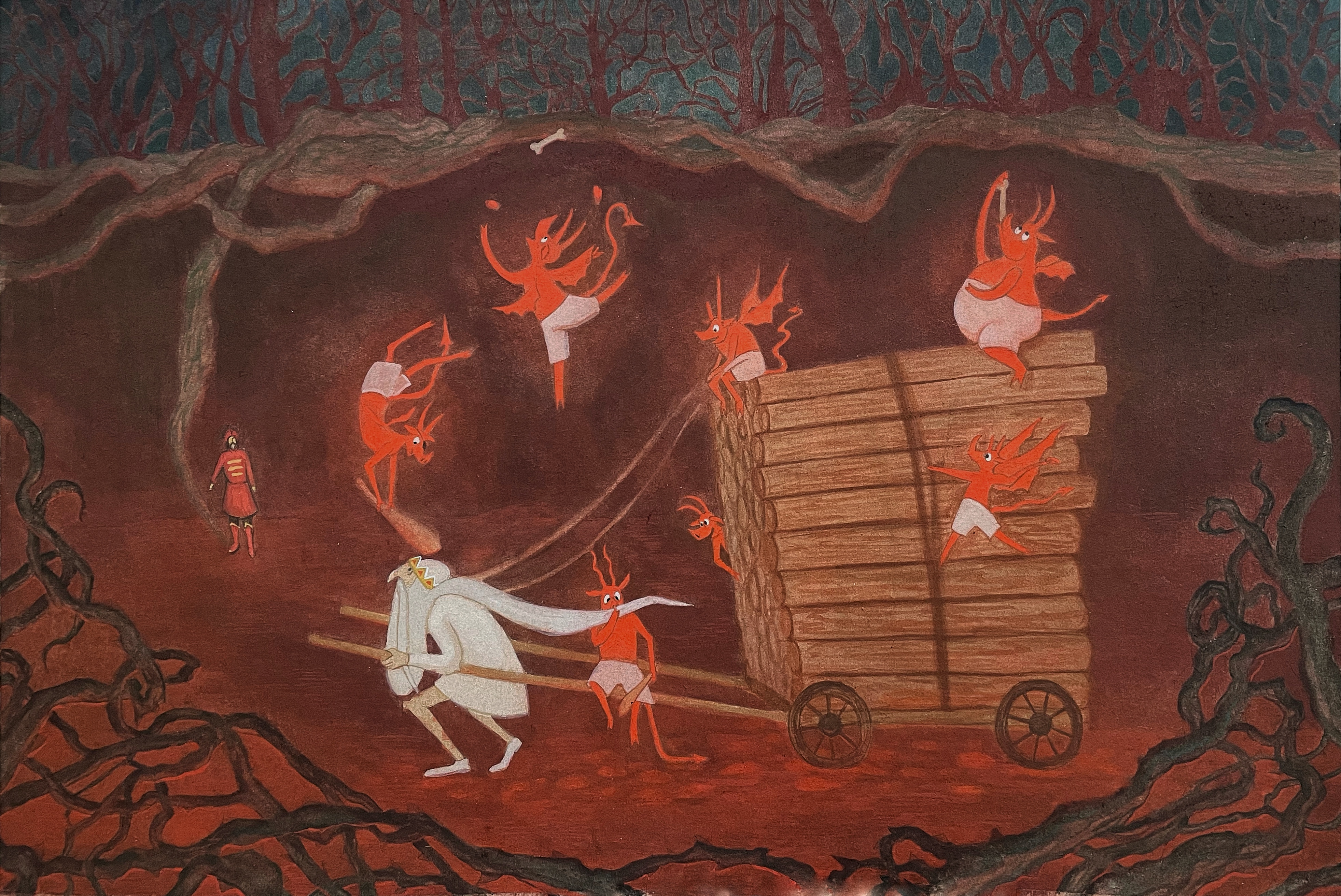 Иллюстрация к русской народной сказке «Поди туда- не знаю, куда, принеси то- не знаю, что»