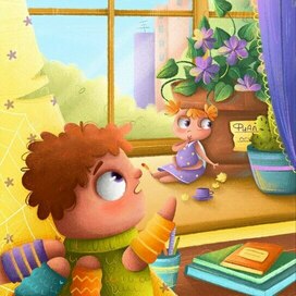 Иллюстрация для книги про паучка и муху