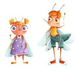 Персонажи для детской книги про насекомых