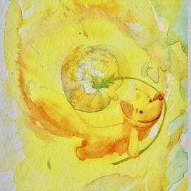 Лисенок в потоке