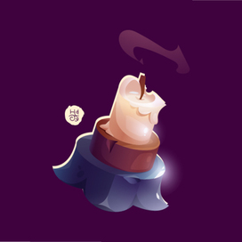 Свеча в мультяшном стиле. Вектор.