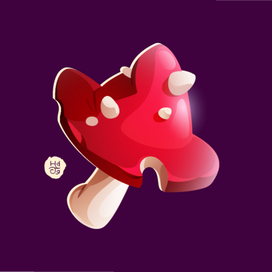 Мухомор в векторе.