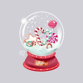  Снежный шар со сладостями 