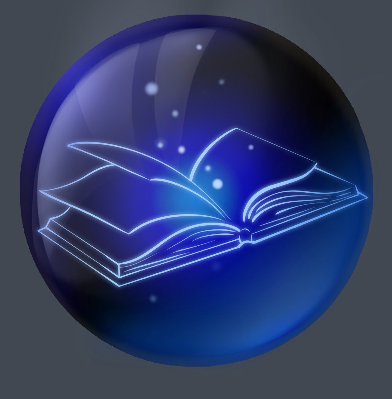 Магическая книга в стеклянной сфере