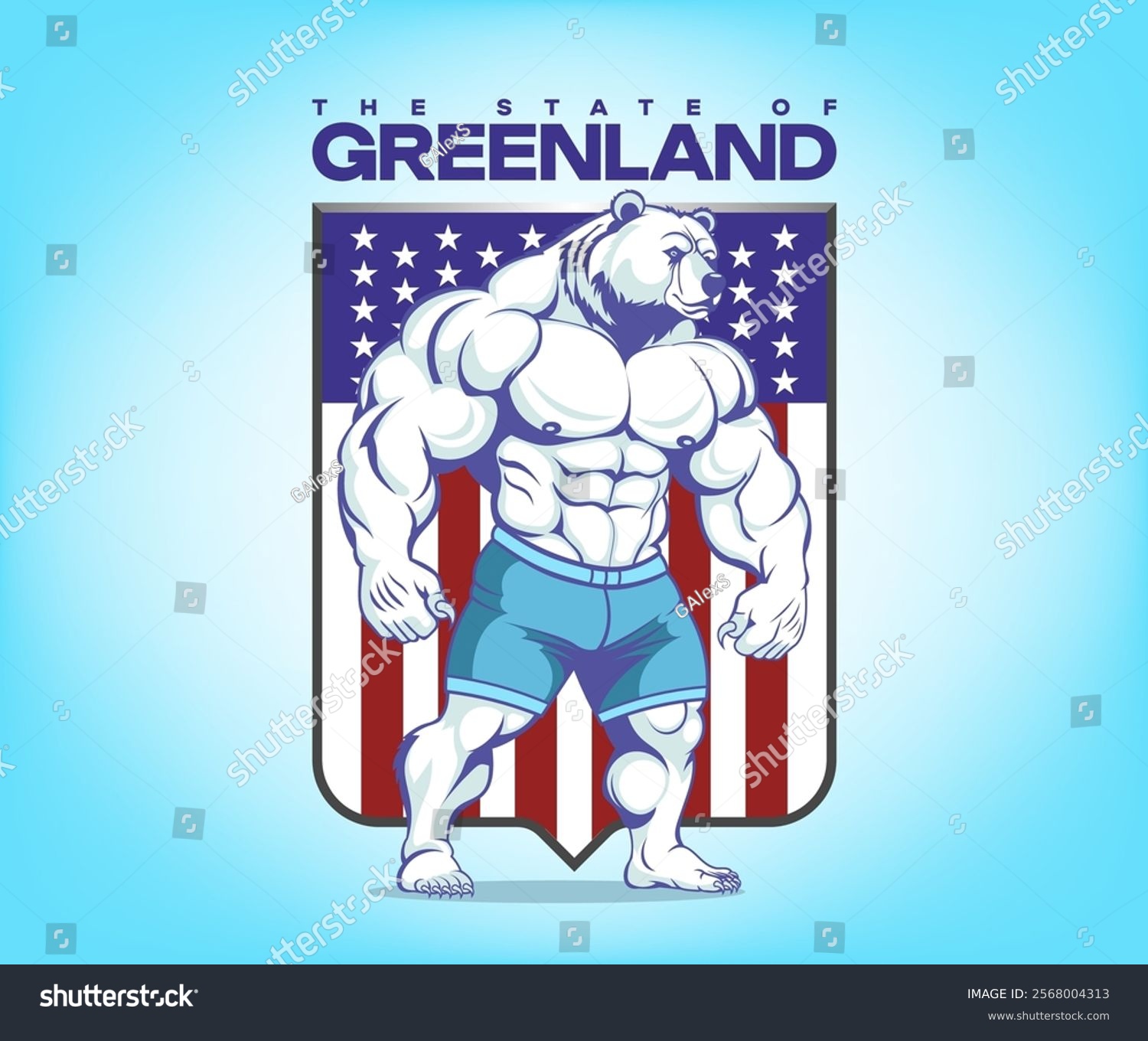 Мускулистый белый медведь бодибилдер Гренландия США