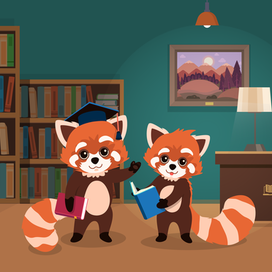 Корпоративная иллюстрация с маскотом