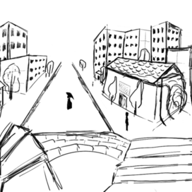 Schnelle Skizze aus dem Zug