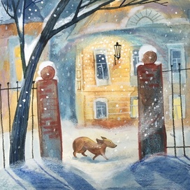 Иллюстрация к книге А. П. Чехова "Каштанка"