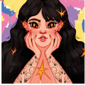 Creativity. Creative girl. Illustration for the contest