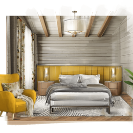 Скетч-визуализация дизайна интерьера загородного дома