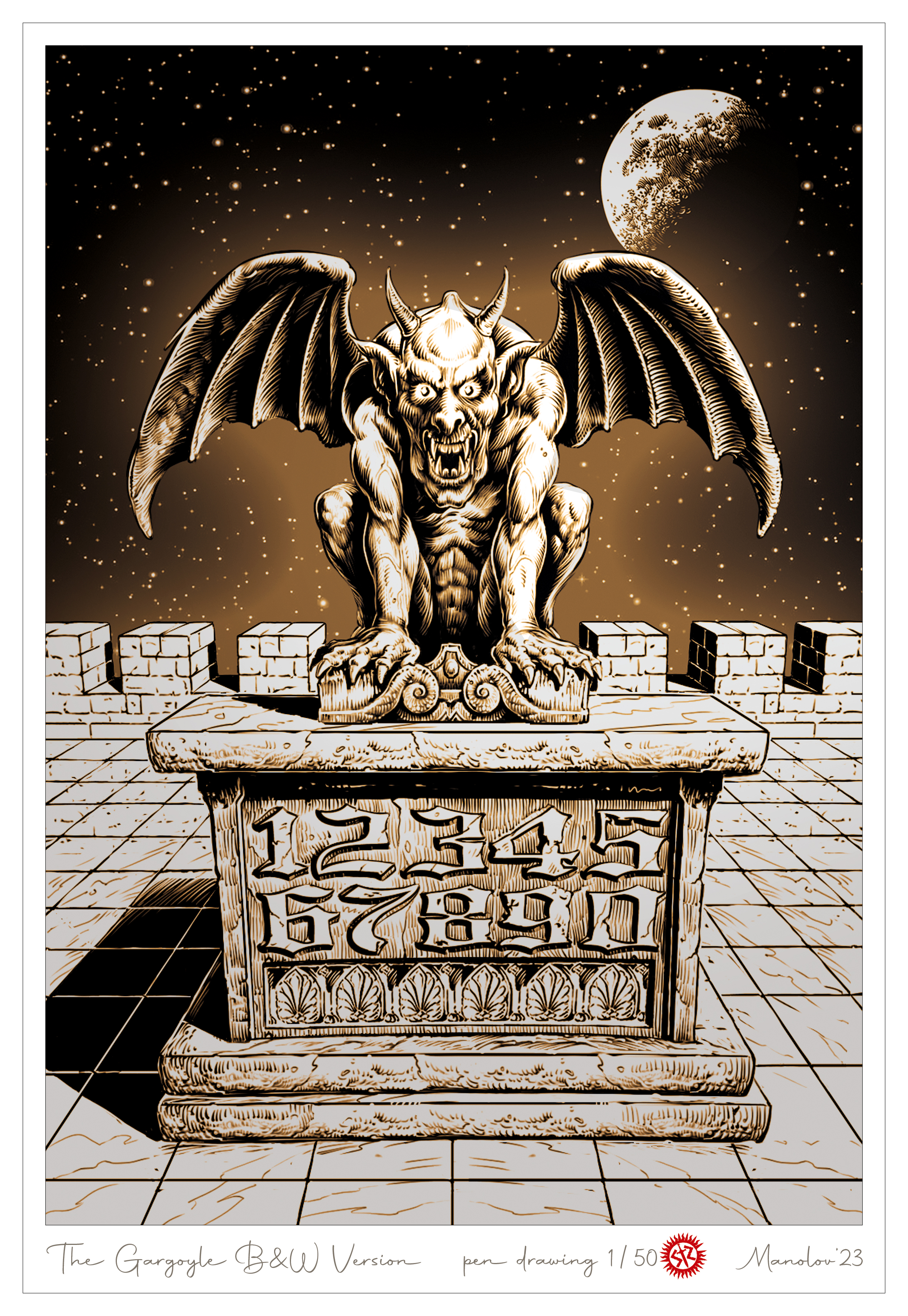 Горгулья – черно-белая версия