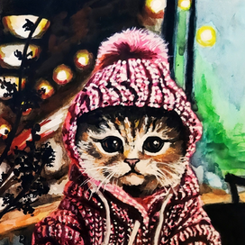 Котенок и кофе