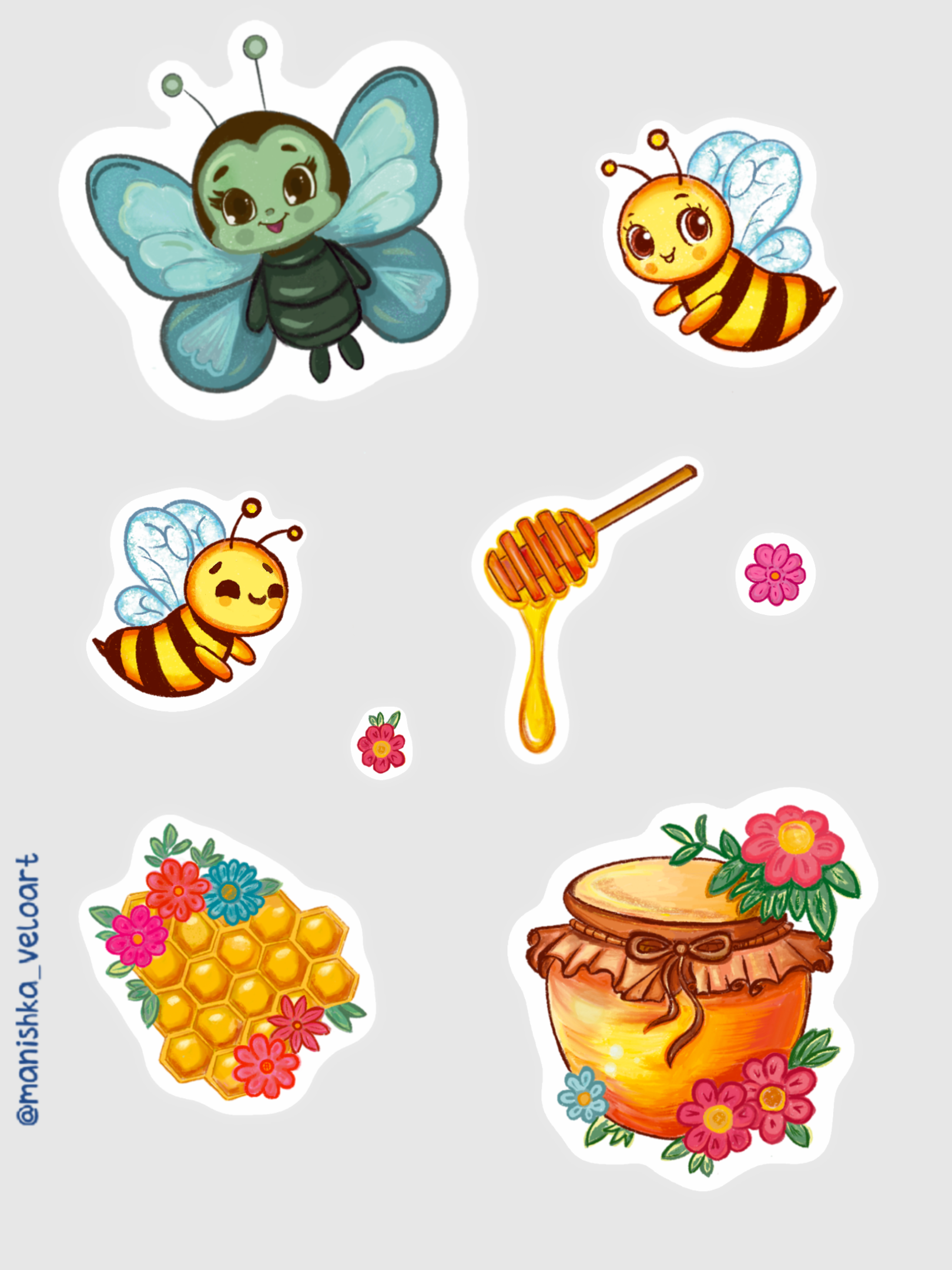Тематические стикеры для любителей мёда